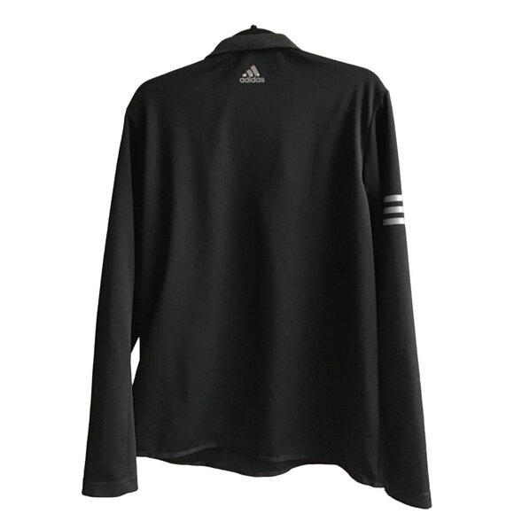 ADIDAS- MENS BLACK GOLD PULLOVER HALFZIP-UP CLOSURE LONG SLEEVE SWEATER SIZE L - Picture 2 of 7